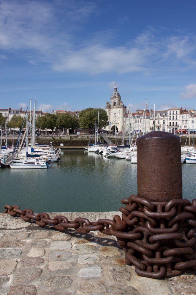 La Rochelle, Porte de la Grosse Horloge vue du vieux port