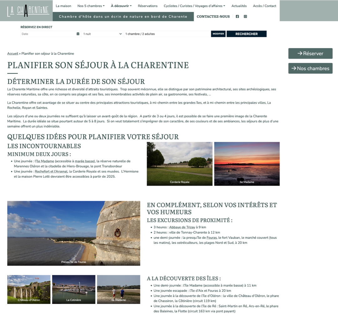 Toutes les informations pour planifier votre séjour en Charente Maritime